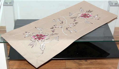Tischdecke Tischläufer Kissenhülle Mitteldecke Deckchen Decke Läufer Beige Pink