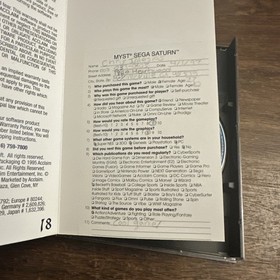 Myst (Sega Saturn, 1995) Complete W Reg - Tested - Authentic