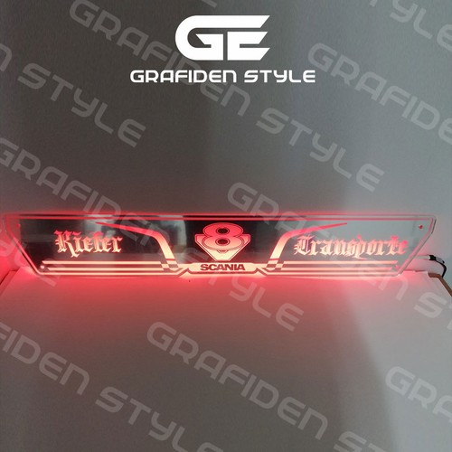 LED SIGN NEW MODEL ! SCANIA V8 LKW SPIEGEL Rückwand LED SCHILD L 100cm
