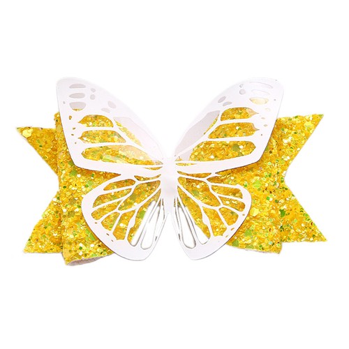 Toddler Kid Butterfly Bows Alligator Hair Clip Gradient Colored Sequins Hairgrip