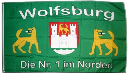 Fahne Fanflagge Wolfsburg Flagge Fußball Hissflagge 90x150cm