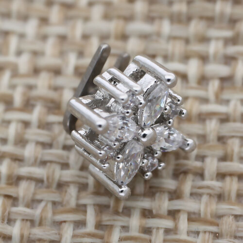 Details about / 14g Dermal Anchor Head Titanium Base Flower CZ Gem Top 6mm Skin Diver Piercing