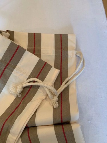 Beige Crème /& Rouge en coton à rayures sac à linge sac de rangement ou jouet sac