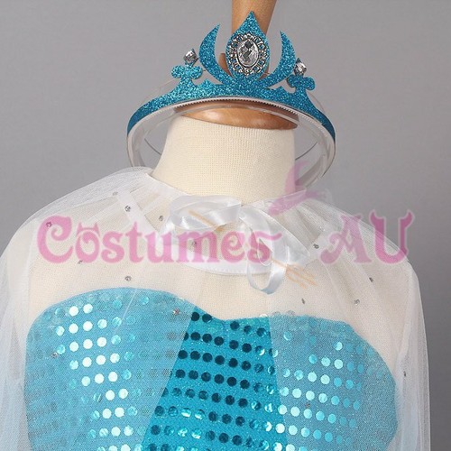 Girl Dress Disney Frozen Elsa Party Birthday Fancy Costume Dress Crown Cape