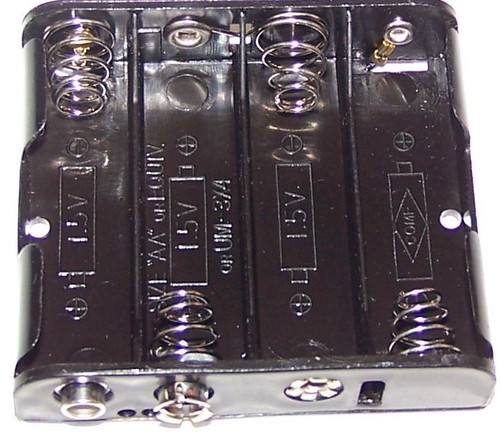 PAIR 2 Heavy-Duty Black Plastic 4X 1.5V AA Battery Case Holder Clip *USA SELLER*