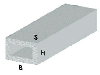 profilo rettangolare cm 200 h argento 30x15x1 mm alluminio asta barra
