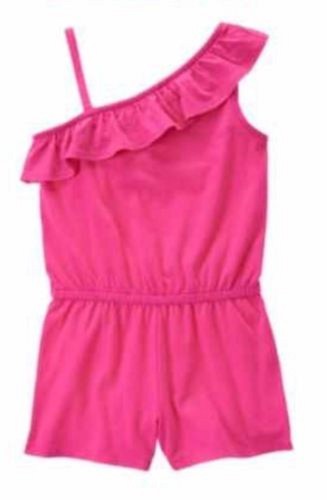 NWT Gymboree Girls Hop N Roll Dark Pink One Shoulder Romper Size 4 /& 6
