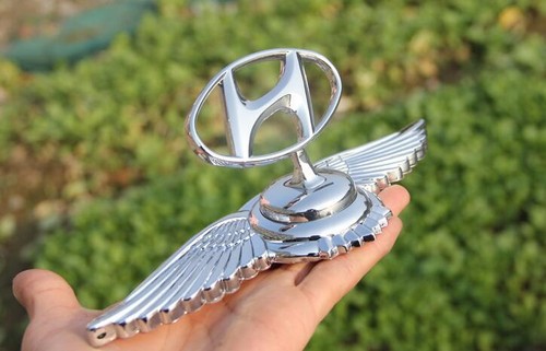Chrome Metal Car Front Hood Ornament Sticker Badge Decal Emblem Fit for Hyundai