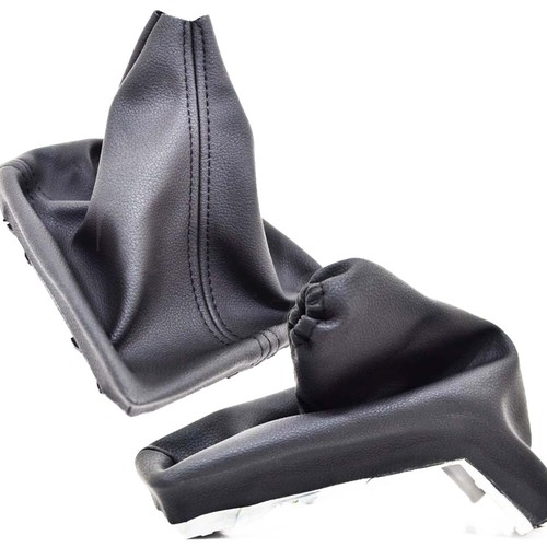 HANDBRAKE /& GEAR SHIFT BOOT GAITER BLACK LEATHER FOR VAUXHALL OPEL ASTRA H P57