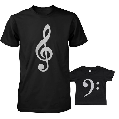 Table Clef And Bass Clef Daddy And Baby Matching T-shirt Father/'s Day Gifts