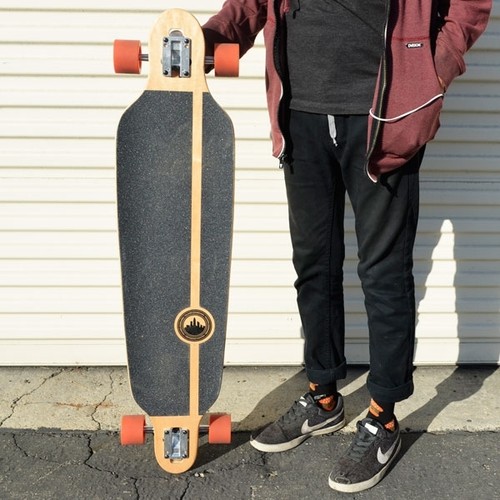 Stained Green Yocaher Drop Through Blank Longboard Complete