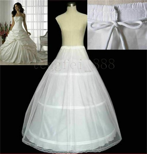 3-Styles Plus Size//Normal Size White Wedding Gown Petticoat Slip Underskirt