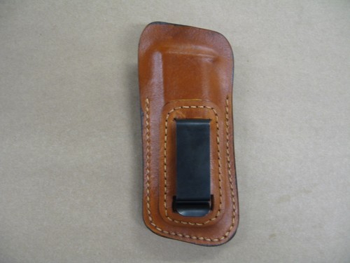 USGI 1911 45 Leather Clip On OWB Belt Magazine Mag pouch CCW TAN USA