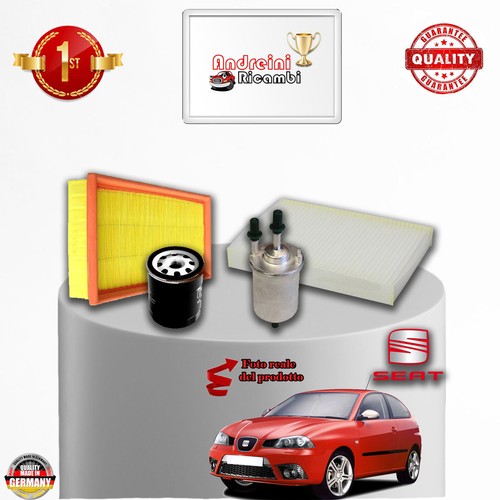 KIT TAGLIANDO 4 FILTRI SEAT IBIZA IV 1.4 16v 55KW 75CV DAL 2002 /> 2009