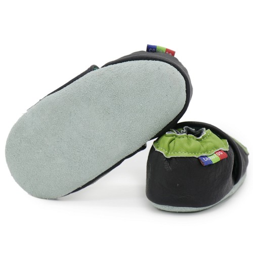 Carozoo Soccer Noir 18-24 M en cuir souple chaussures de bébé