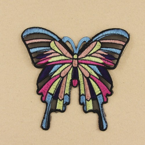 LC/_ Butterfly Sew Iron On Patch Embroidered DIY Cloth Bag Fabric Applique Exqu