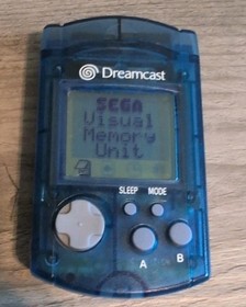 2 Sega Dreamcast Translucent Blue Clear VMU New Batteries Tested Memory Card Lot