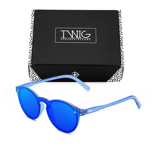 Sonnenbrille TWIG DA VINCI Rund Verspiegelt Herren//Damen Jahrgang Retro