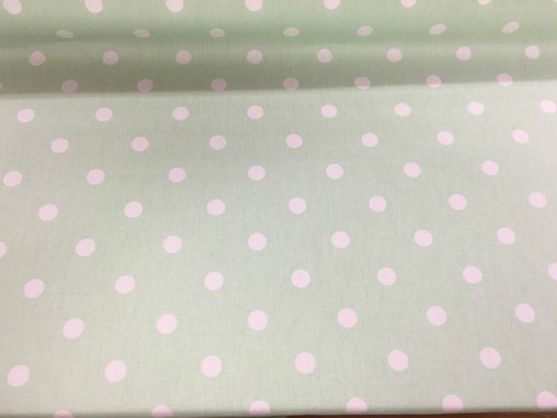 Mint Green Spot 100/% cotton Curtain//Craft Fabric