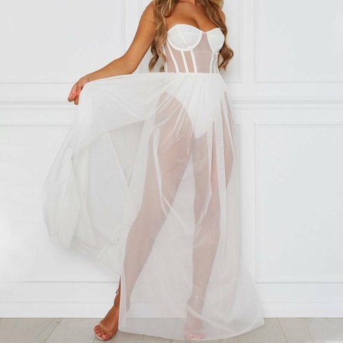 Damen Lang Dessous Reizwäsche Maxikleid Babydoll Unterwäsche Nachtwäsche Negligé