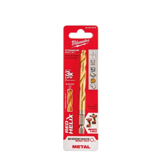 Milwaukee 48-89-4618 21//64-inch Titanium SHOCKWAVE Drill Bit