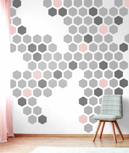 HEXAGON Geometric Modern Stencil Furniture Wall Floor Stencil for Painting