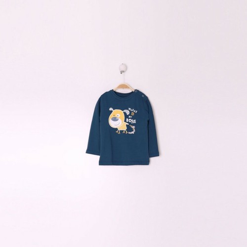 Camiseta Manga Larga Bebe Niño Color MarinoALM-29080/_MARINOStreet Monkey