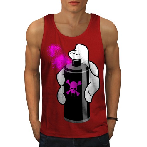 Pink Active Sports Shirt Wellcoda Deadly Graffiti Fashion Mens Tank Top