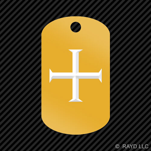 Knights Templar Keychain GI dog tag engraved many colors  knight shield