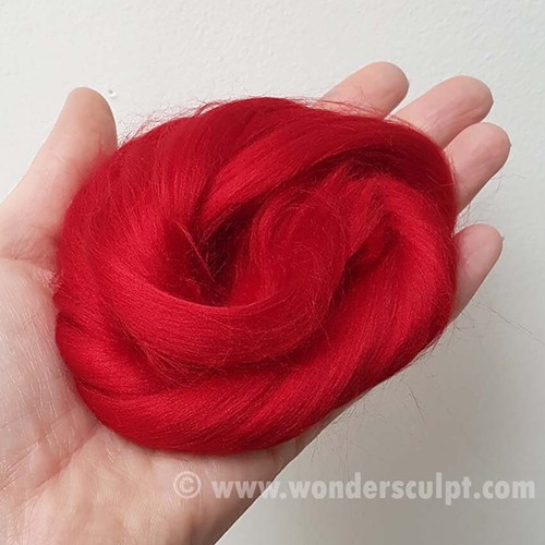 Bambola di viscosa fibra dei capelli OOAK Ago A Maglia Animale Unicorno Fata Parrucca-Red Hot