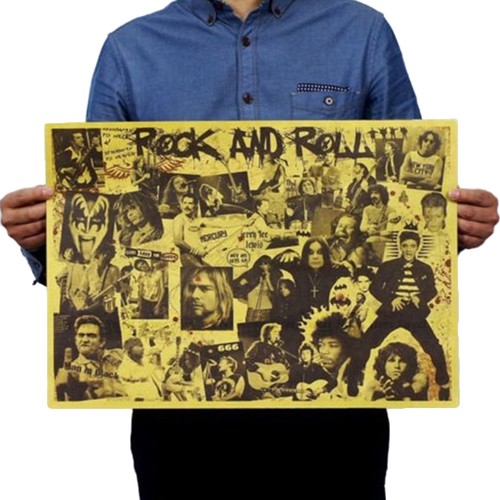Vintage Music Rock Poster Decorative Painting Wall Decor Bar Cafe Mural Art