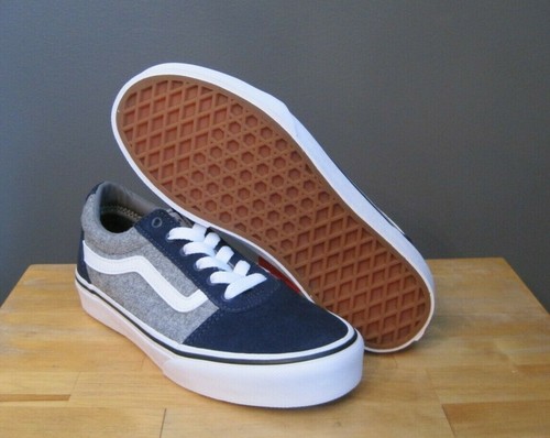 3 NWOB Details about / Vans Little Kid Boy Blue// White Winter Felt Suede Ward Sneaker US 2