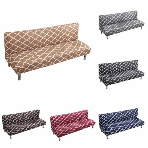 Armless Sofa Bed Cover Stretch Slipcover Settee Folding Couch Futon Protector S