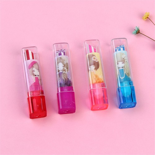 2* Lipstick Design Erasers Cartoon Rubber School Office Correction Supplies New