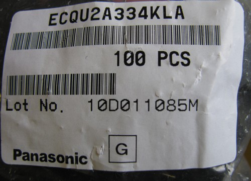 10 pcs .33uF 0.33uF 275V 10/% MKT X2 Panasonic ECQU2A334KLA polyester capacitors