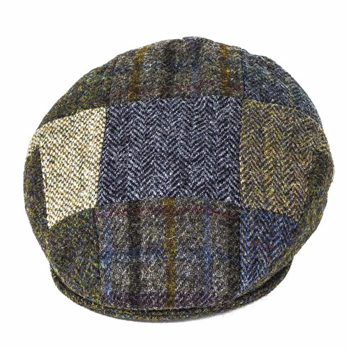 Failsworth Hats stornovaglia Harris Tweed Patchwork Berretto Piatto