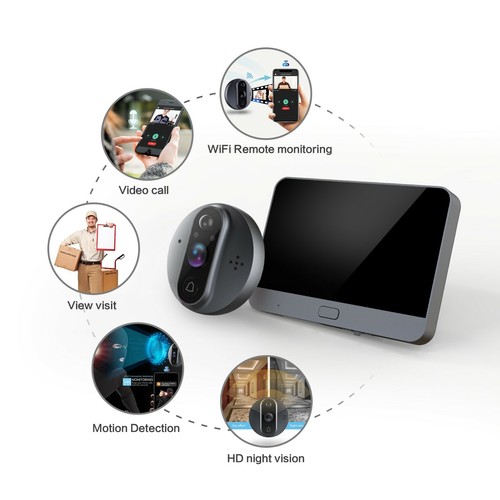 digital door viewer Peephole security smart Video doorbell infrared WiFi camera