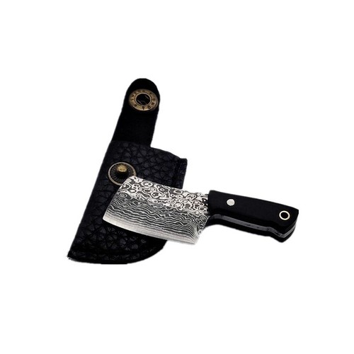 MINI Damascus Cleaver Style Taschenmesser Holzgriff Survival Tool