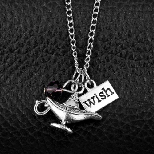 MQCHUN Fashion Aladdin Lamp Genie Charm Necklace With Crystals Fairy Tale