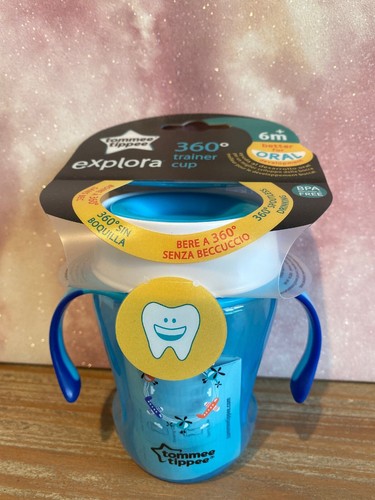 Tommee Tippee 360 Trainer Cup 6m Bleu Explorer Design BPA Free orale de développement