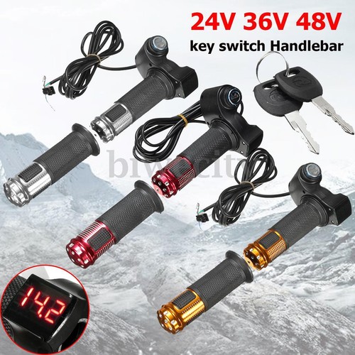 Electric Scooter Bike Throttle 24V 36V 48V 60V Grip Handlebar LED Digital