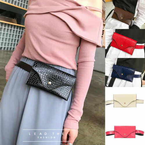 Fashion Women Lady Waist Belt Bag PU Leather Purse Wallet Pouch Travel Bum Bag