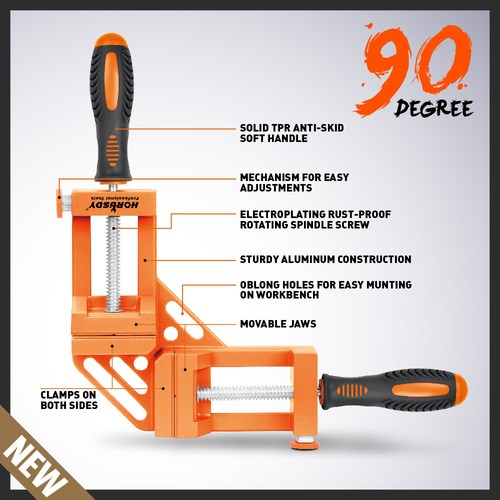 Quick-Jaw Right Angle 90 Degree Corner Clamp Carpenter Welding Wood-working