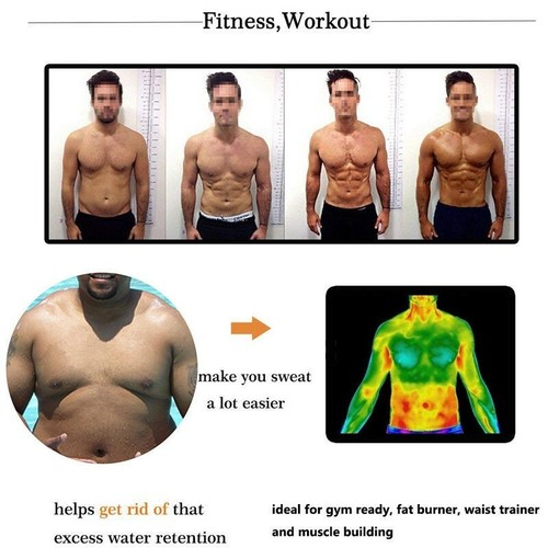 Men/'s Sweat Vest Body Shaper Zipper Slimming Sauna Tank Top Neoprene Compression
