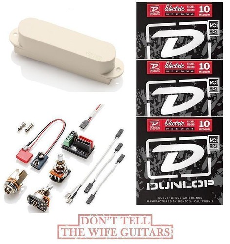 3 STRING SETS EMG SLV IVORY ACTIVE SINGLE COIL STRAT PICKUP POTS /& WIRING