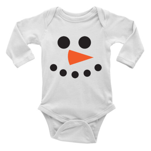 Christmas Xmas Snowman Face Cute Boys and Girls Baby Grow Vest Bodysuit