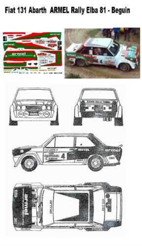 Decal ARMEL Rally Elba 1981 Beguin Fiat 131Abarth