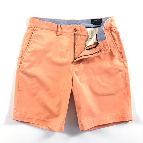 Polo Ralph Lauren Men’s Chino Shorts Poppy Orange Stretch Classic Fit 9”