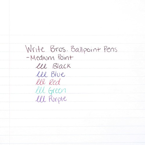 Blue Ink Paper Mate Write Bros Ballpoint Pens 1.0mm Medium Point 12 Count