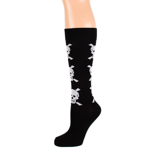 Skulls On Black Calf Socks